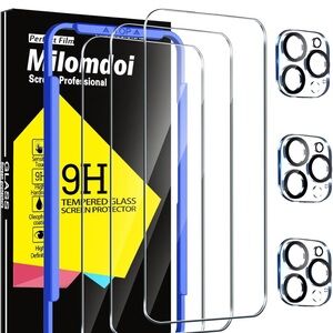 Tempered Glass Screen Protector for Cell Phones - Clear IPhone 15 Pro Compatible